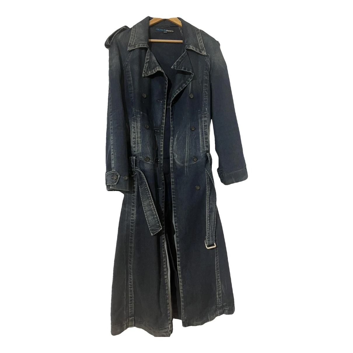 Pre-owned Miss Sixty Trench Coat In Blue