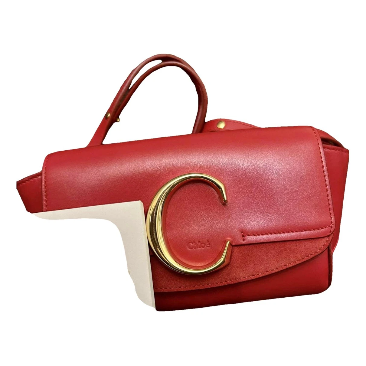 Pre-owned Chloé C Belt Bag Leather Clutch Bag In Red
