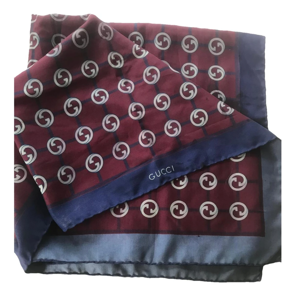 Pre-owned Gucci Silk Scarf & Pocket Square In Burgundy