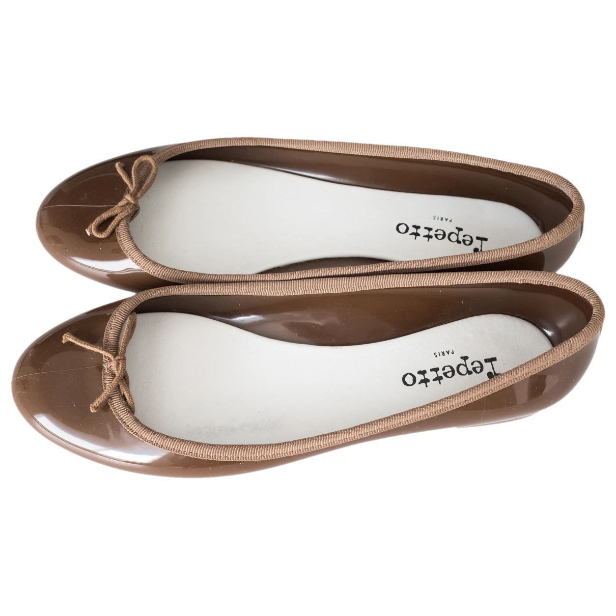 Pre-owned Repetto Vinyl Ballet Flats In Brown