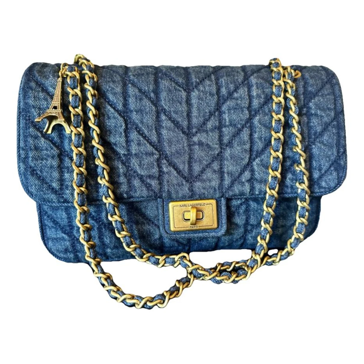 Pre-owned Karl Lagerfeld Handbag In Blue