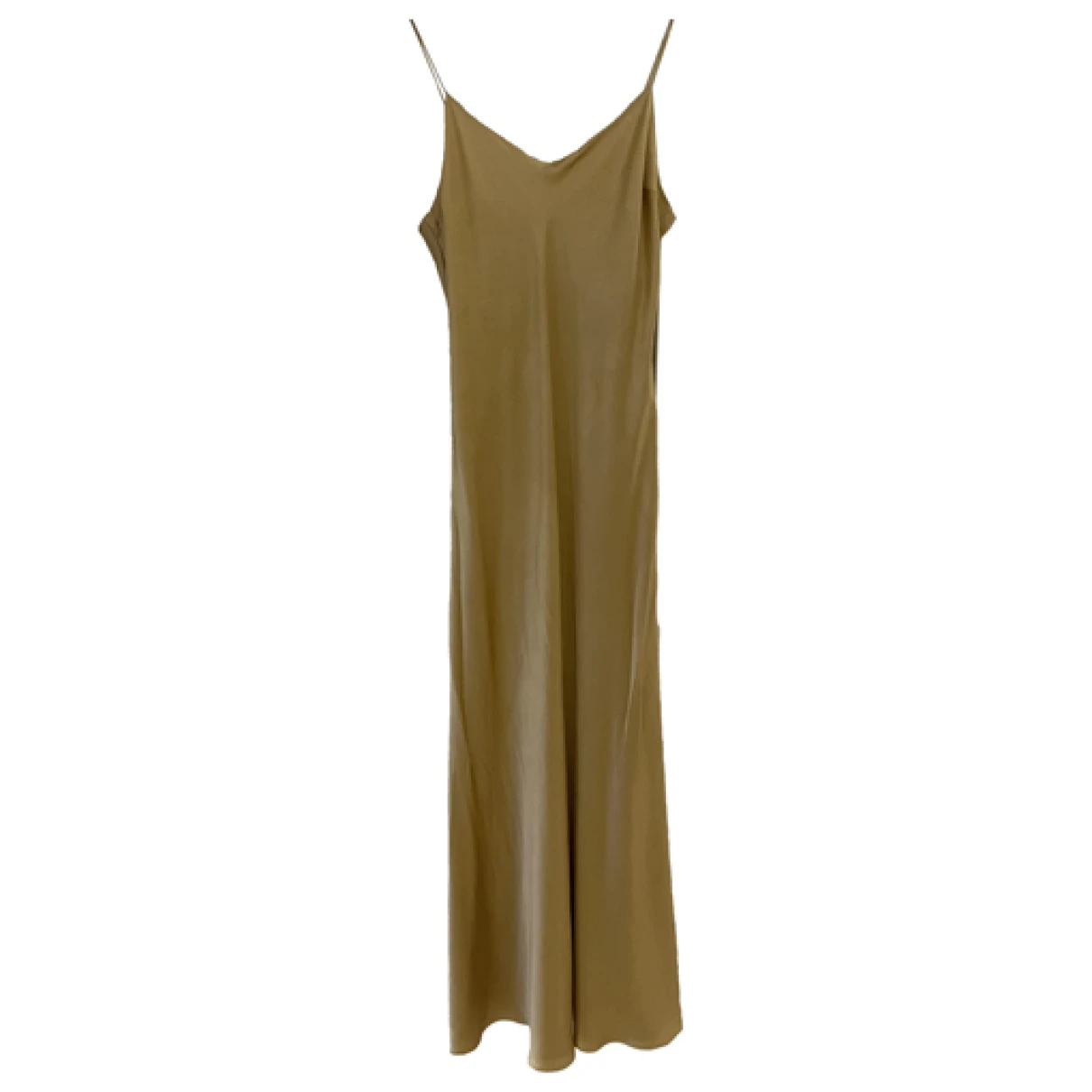 Pre-owned Asceno Silk Maxi Dress In Gold