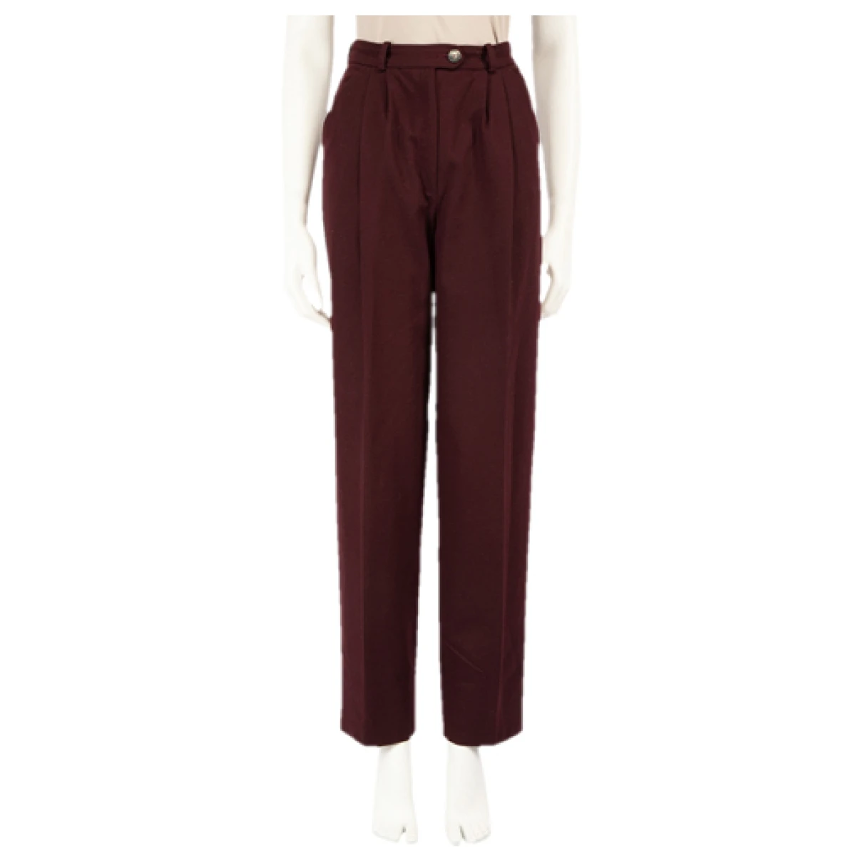 Pre-owned Gucci Wool Trousers In Burgundy