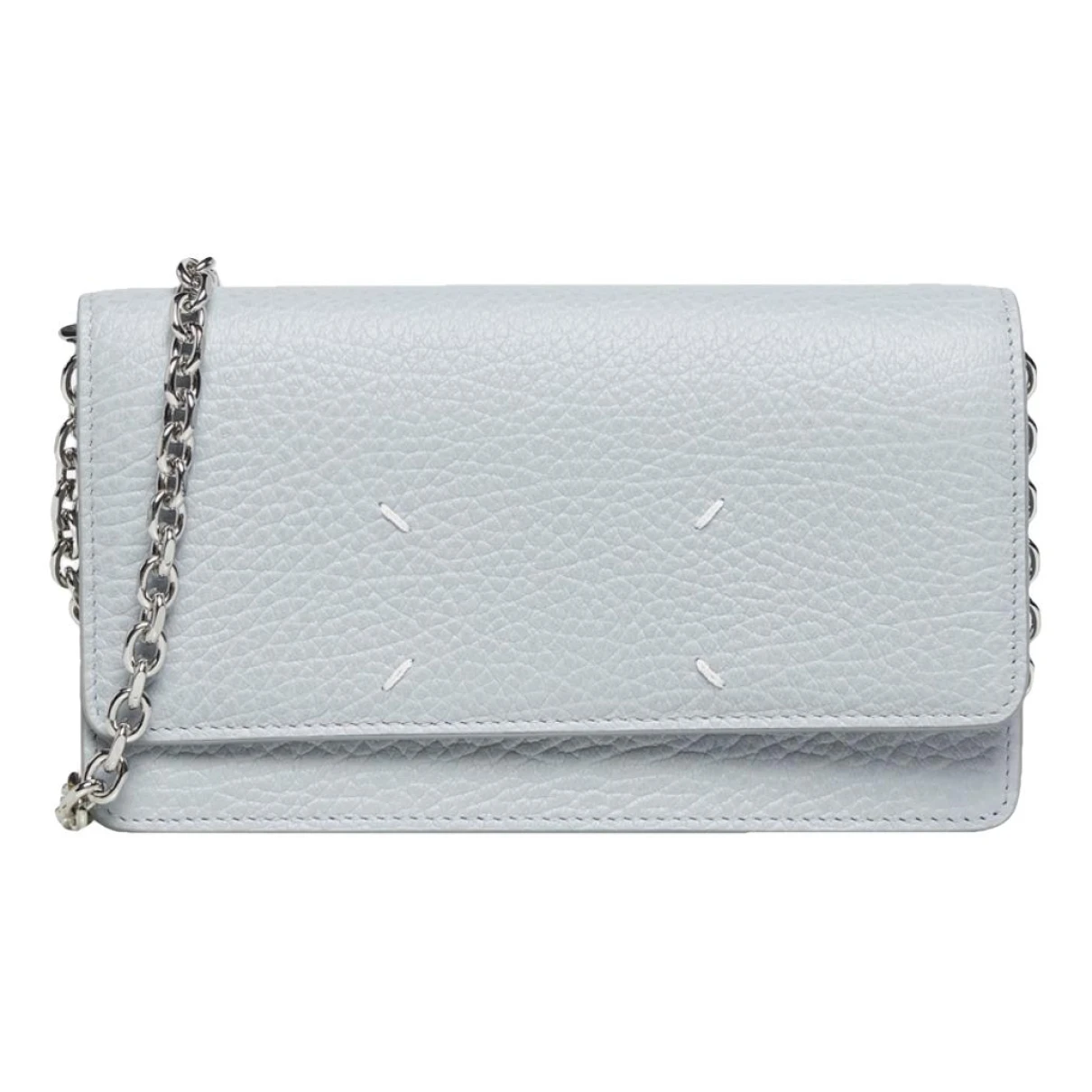 Pre-owned Maison Margiela Leather Clutch Bag In Blue