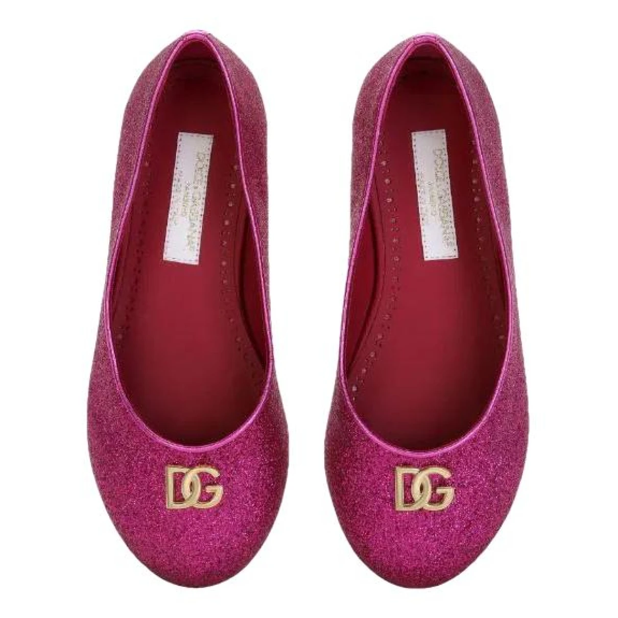 Pre-owned Dolce & Gabbana Glitter Ballet Flats In Pink