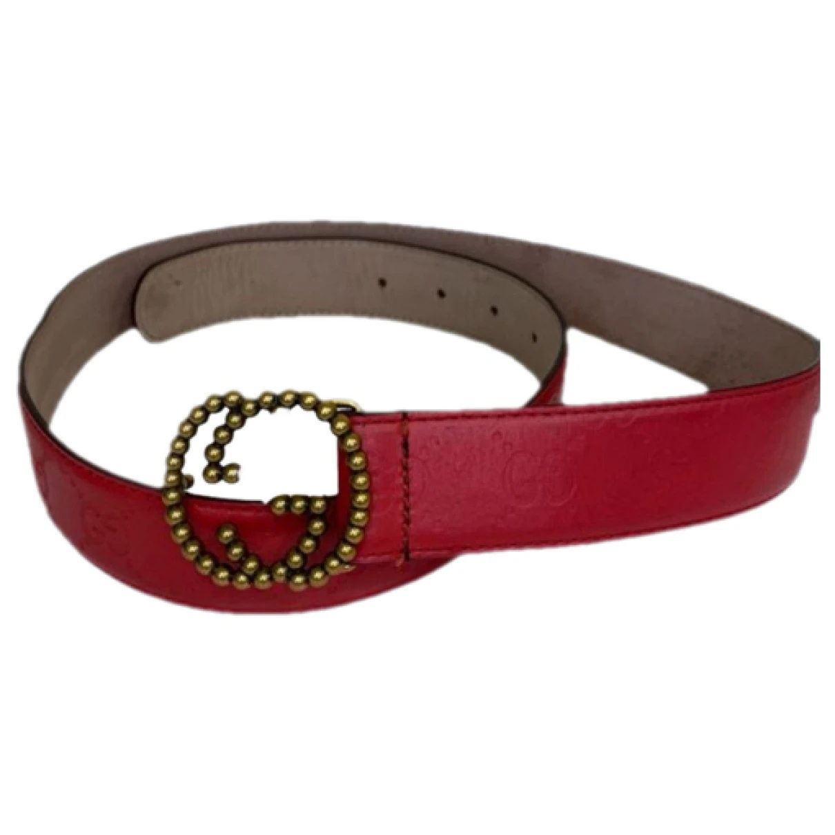 Pre-owned Gucci Leather Belt In Red