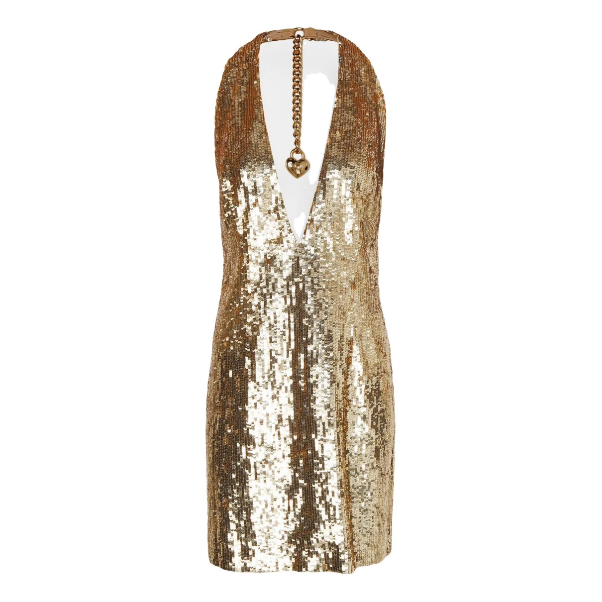 Pre-owned Moschino Mini Dress In Gold
