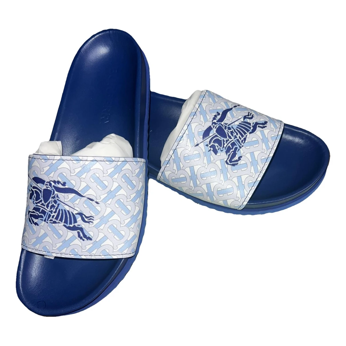 Pre-owned Burberry Leather Sandals In Blue