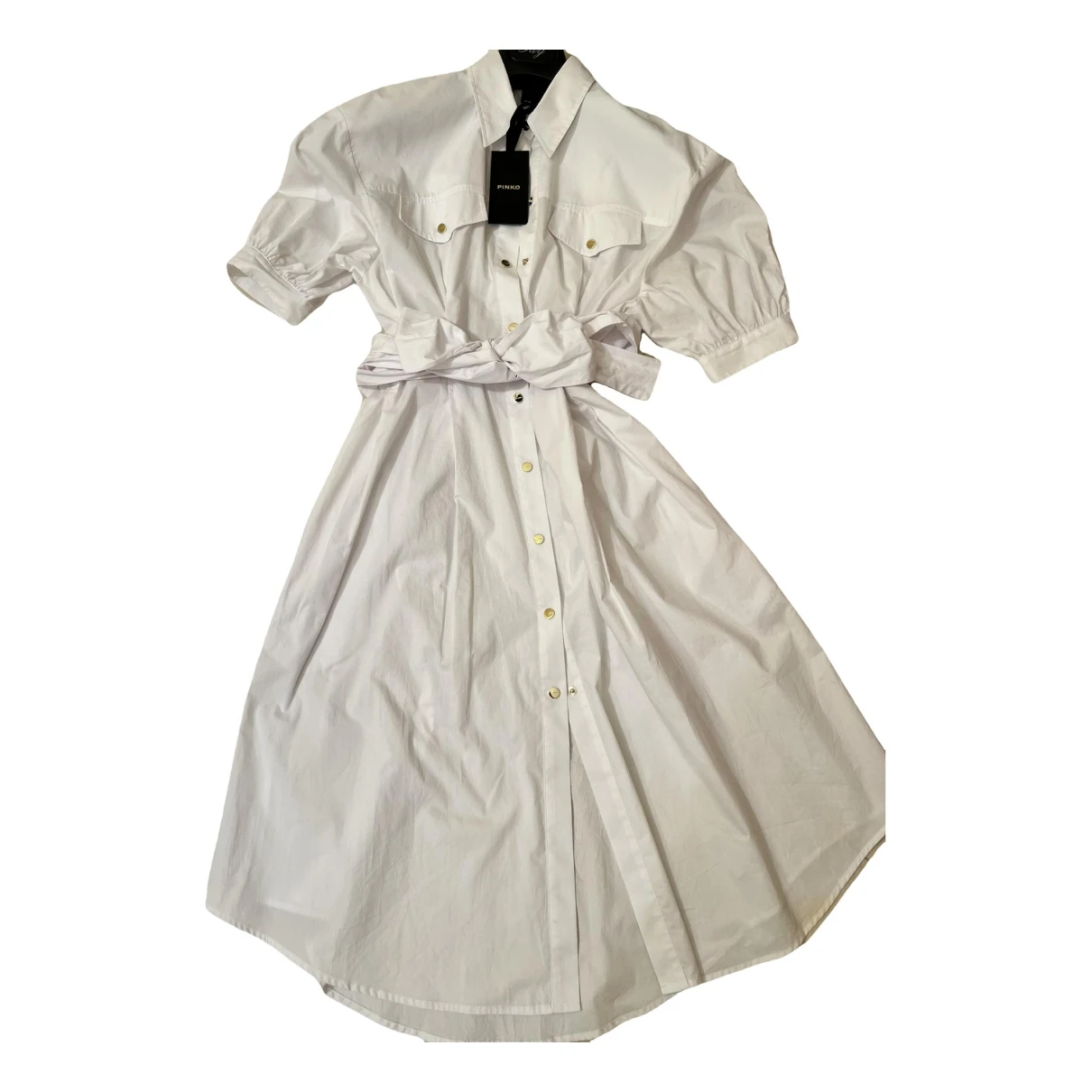 Pre-owned Pinko Mid-length Dress In White