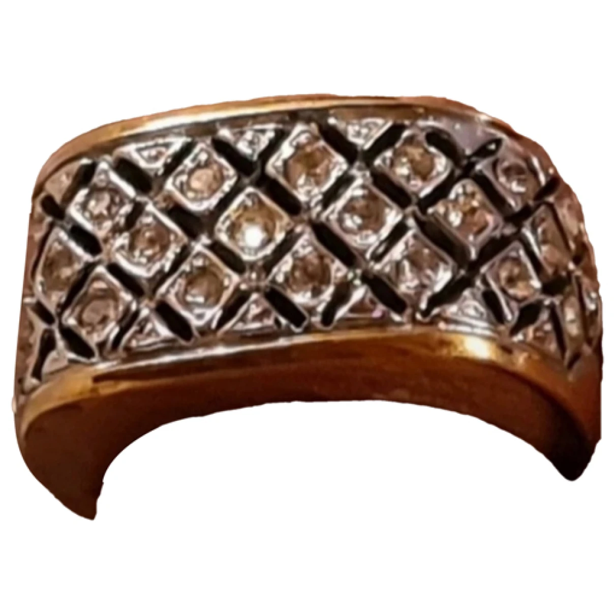 Pre-owned Swarovski Crystal Ring In Gold