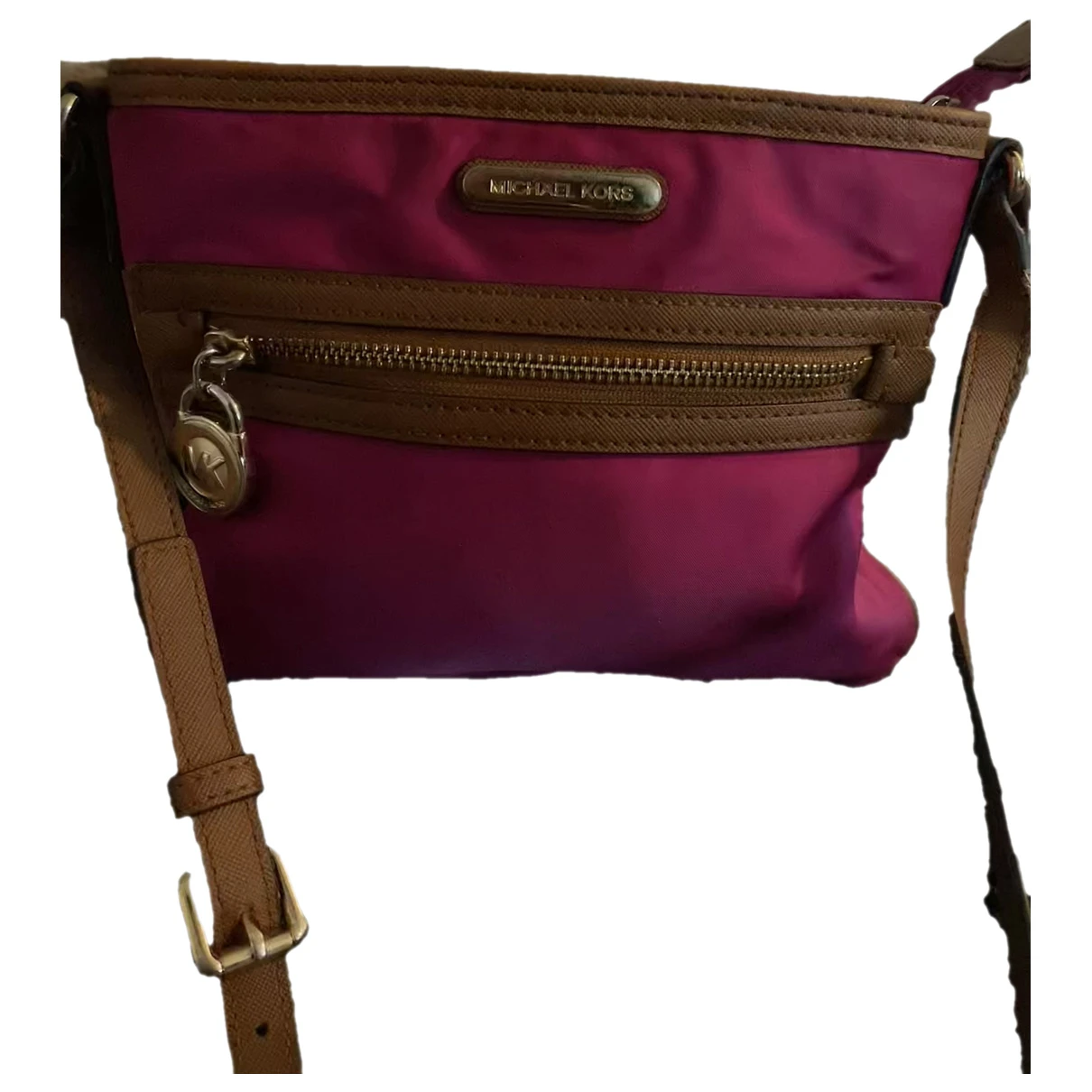 Pre-owned Michael Kors Cloth Crossbody Bag In Purple