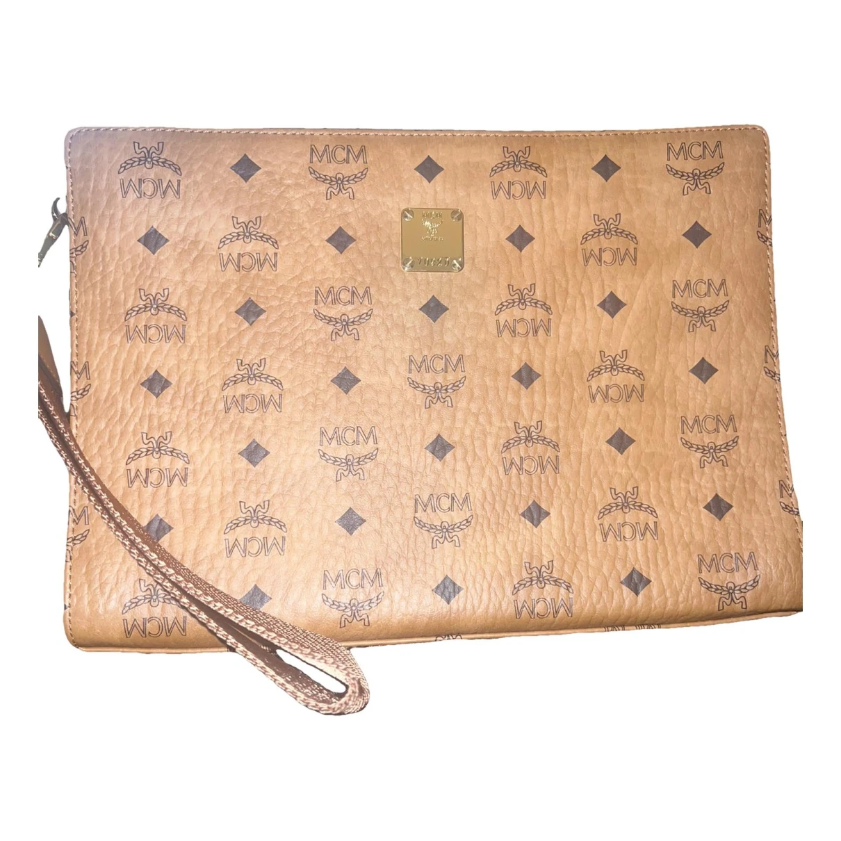 Pre-owned Mcm Leather Clutch Bag In Beige
