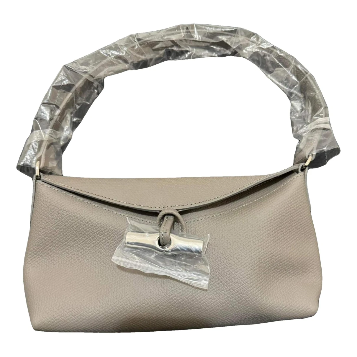 Pre-owned Longchamp Roseau Leather Handbag In Grey