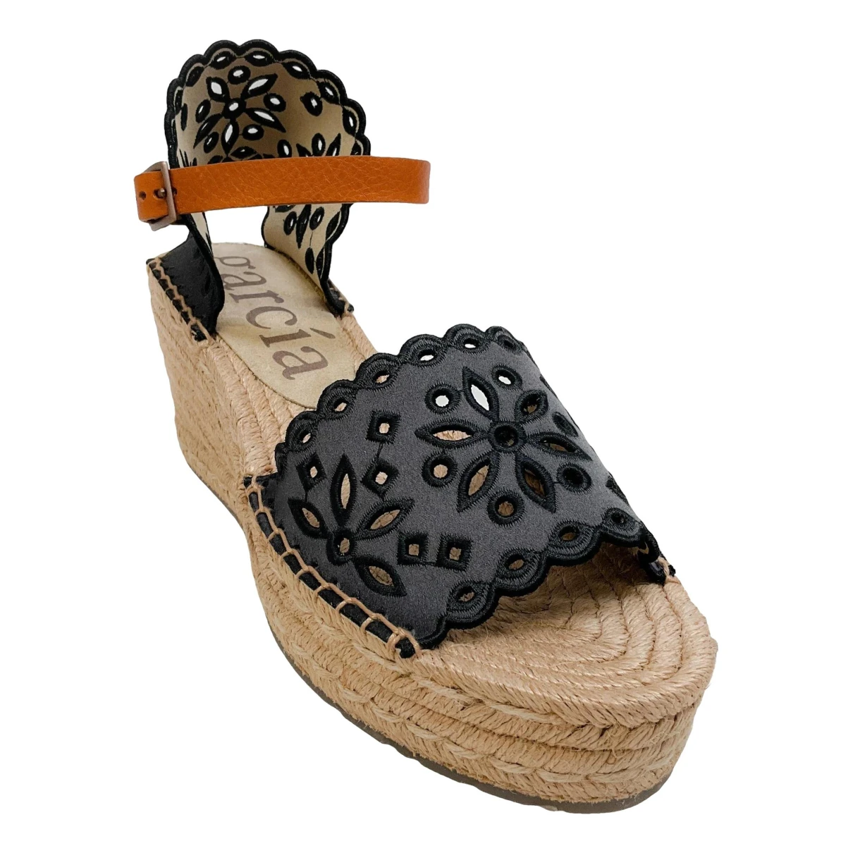 Pre-owned Pedro Garcia Cloth Sandals In Black