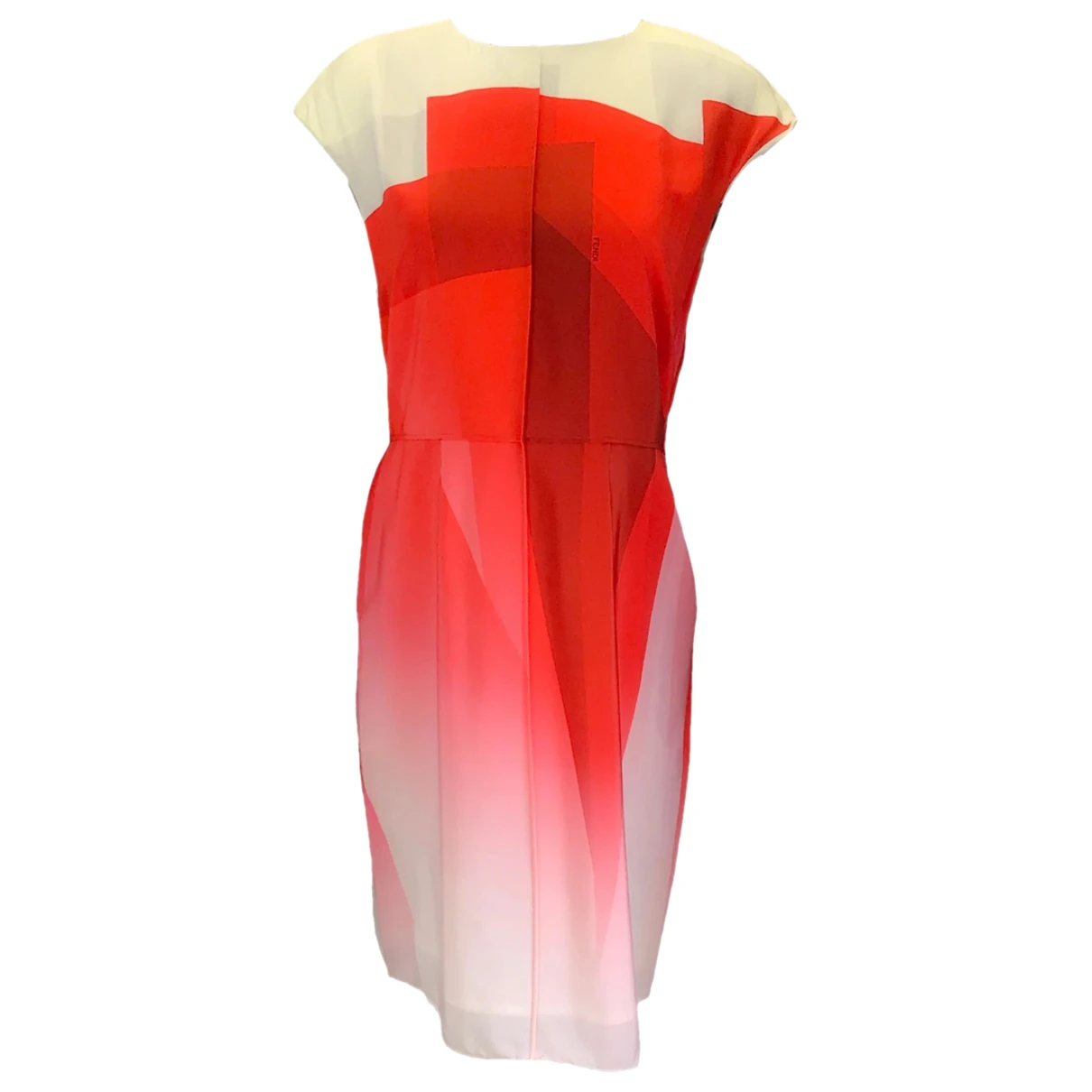 Pre-owned Fendi Silk Mid-length Dress In Ecru