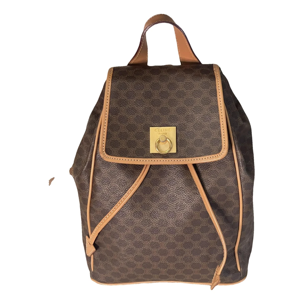 Pre-owned Celine Leather Backpack In Brown