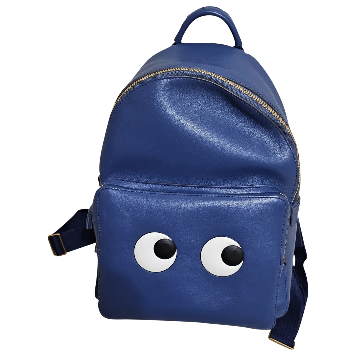 Pre-owned Anya Hindmarch Leather Backpack In Blue