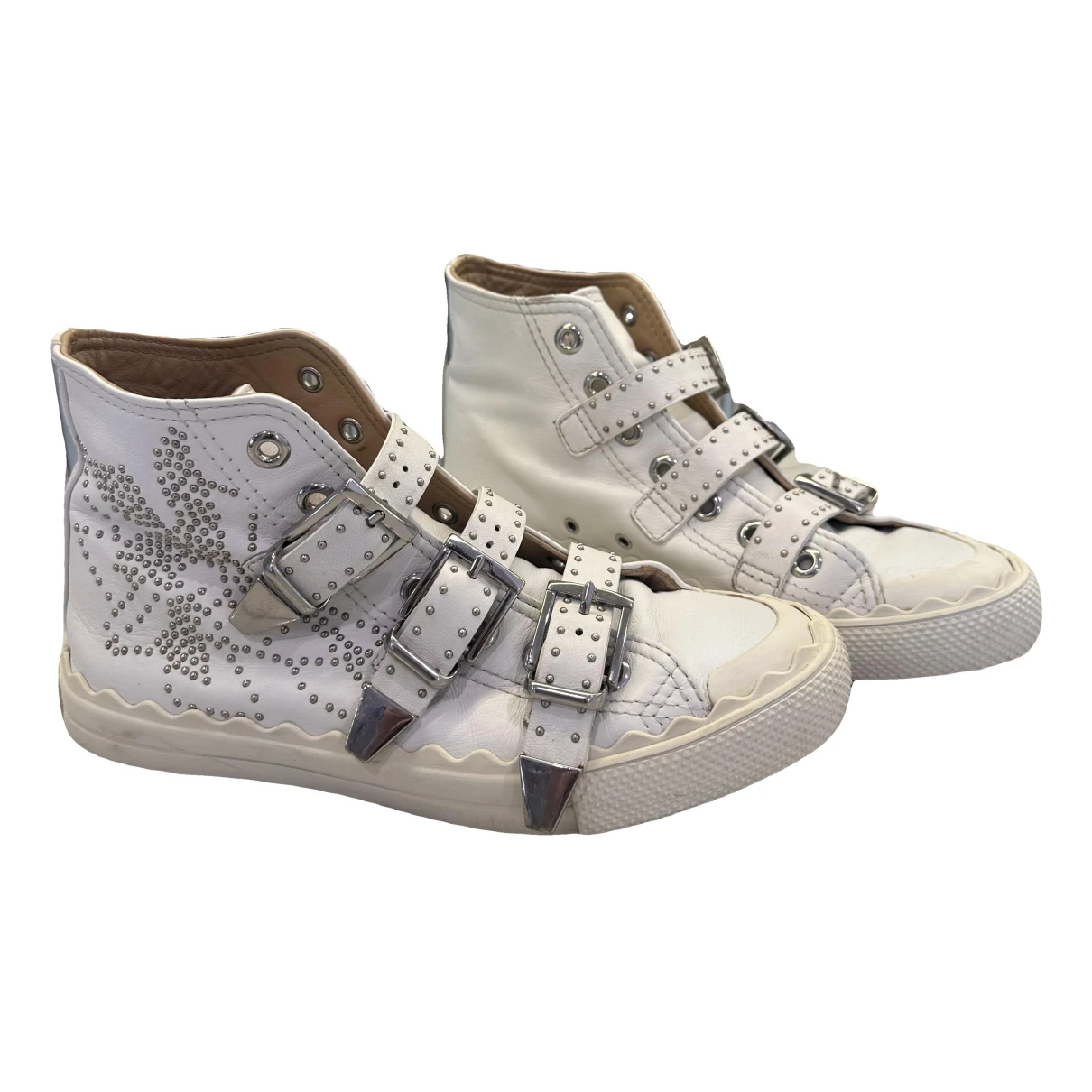 Pre-owned Chloé Leather Trainers In White