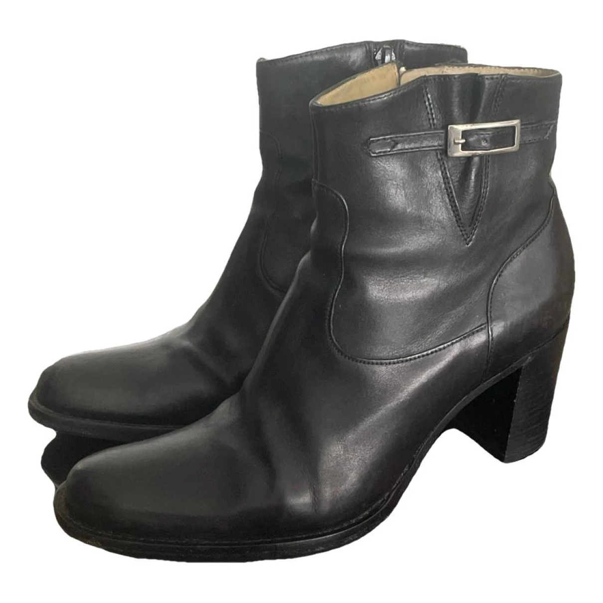 Pre-owned Free Lance Leather Boots In Black