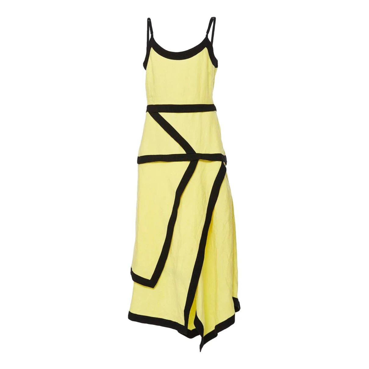 Pre-owned Jw Anderson Linen Maxi Dress In Yellow