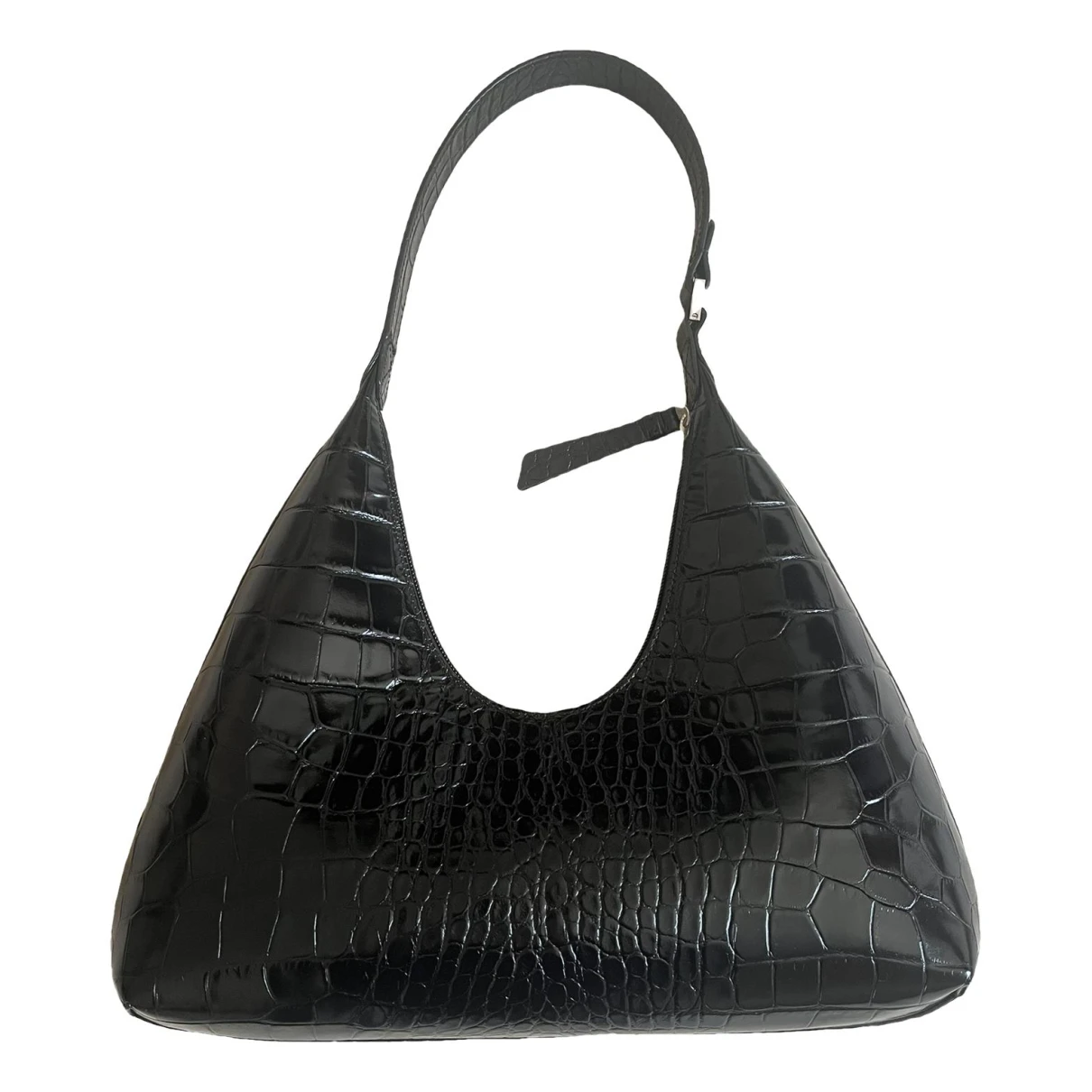 Pre-owned By Far Amber Leather Handbag In Black