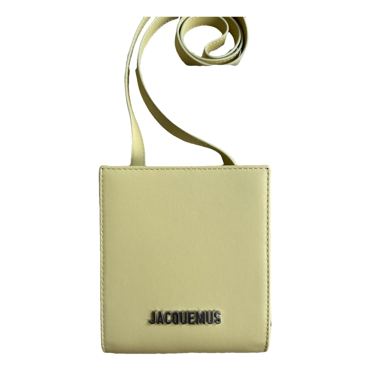 Pre-owned Jacquemus Le Gadjo Leather Small Bag In Yellow