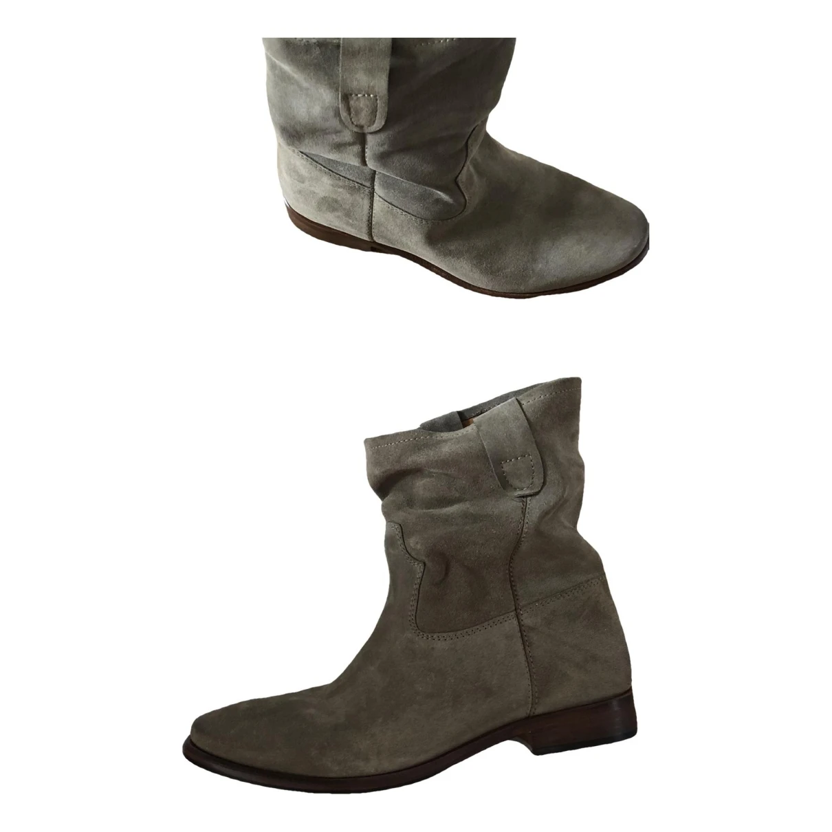 Pre-owned Isabel Marant Leather Boots In Grey