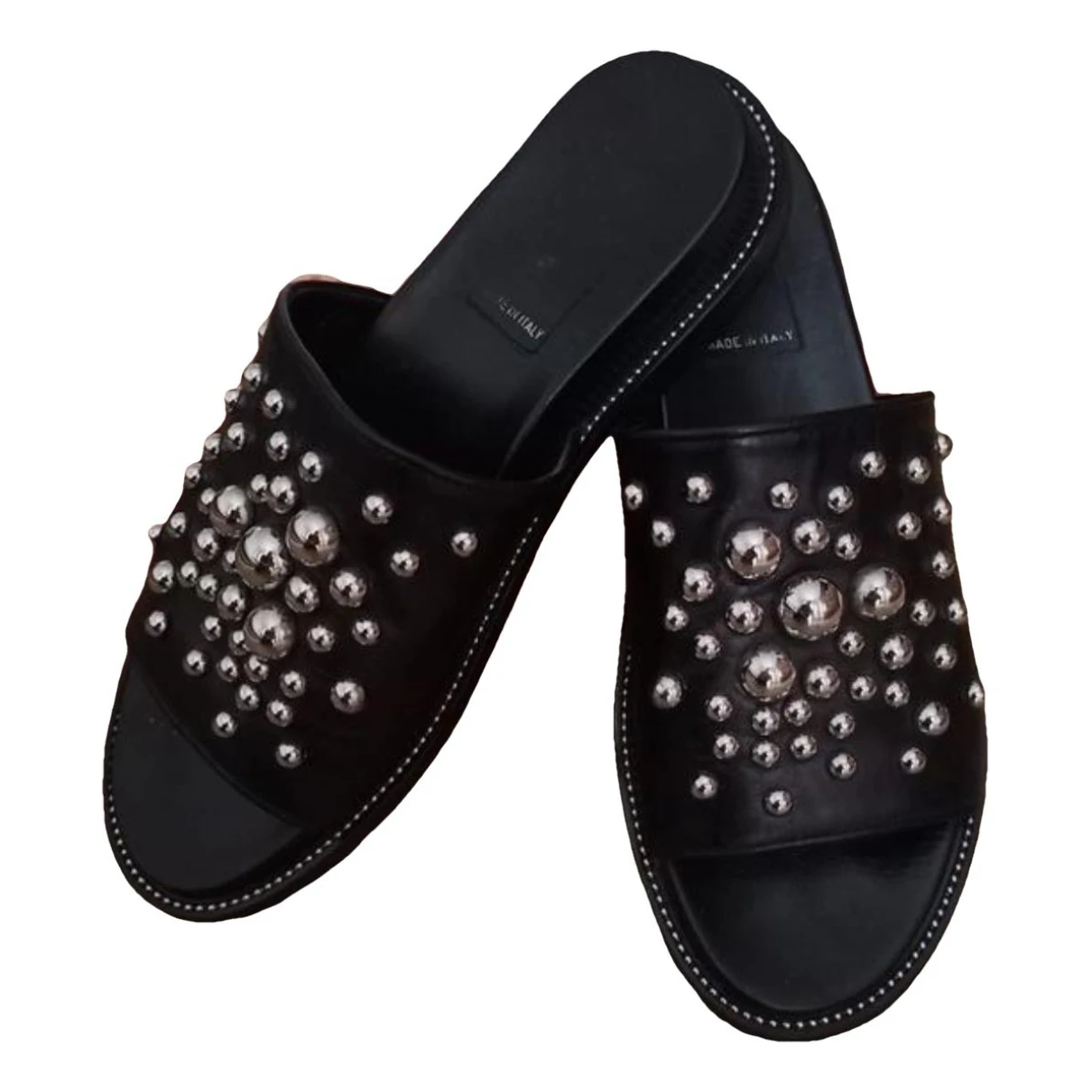 Pre-owned Baldinini Leather Sandals In Black