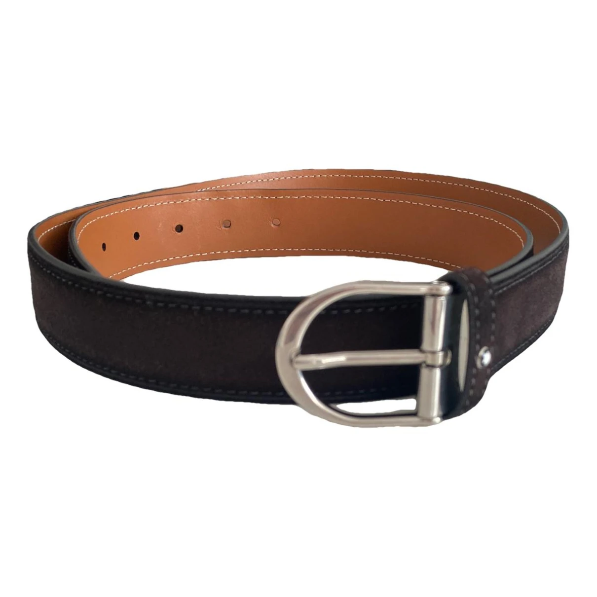 Pre-owned Montblanc Leather Belt In Brown