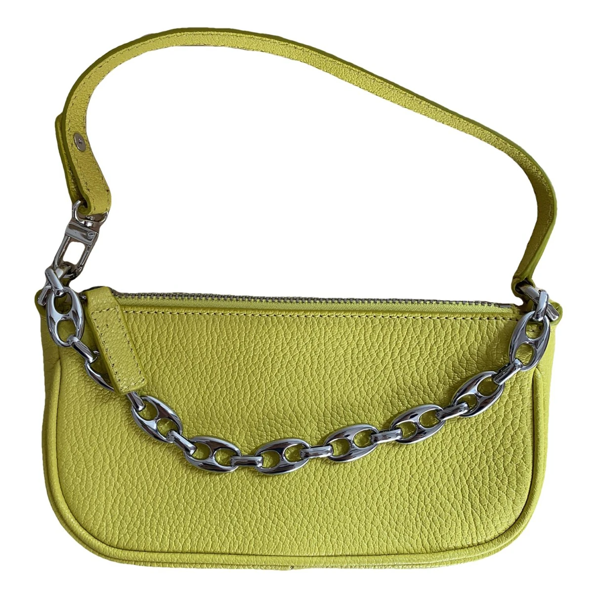 Pre-owned By Far Rachel Leather Mini Bag In Yellow