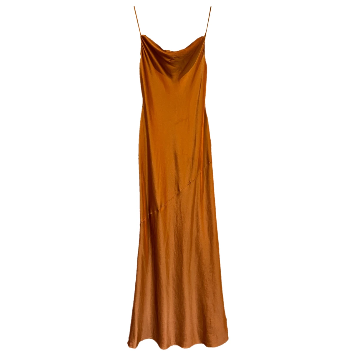 Pre-owned L Agence Silk Mid-length Dress In Brown