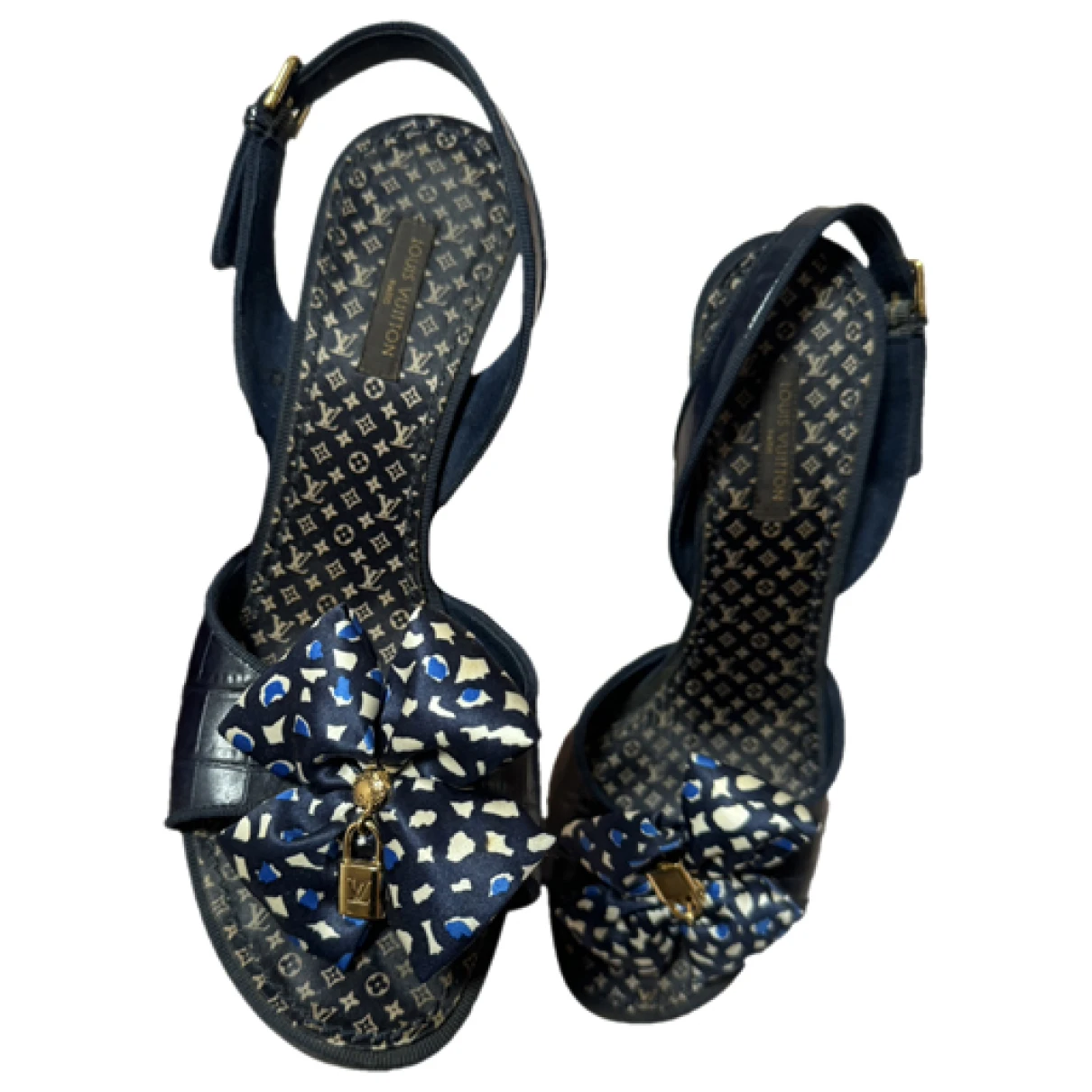 Pre-owned Louis Vuitton Leather Sandal In Blue