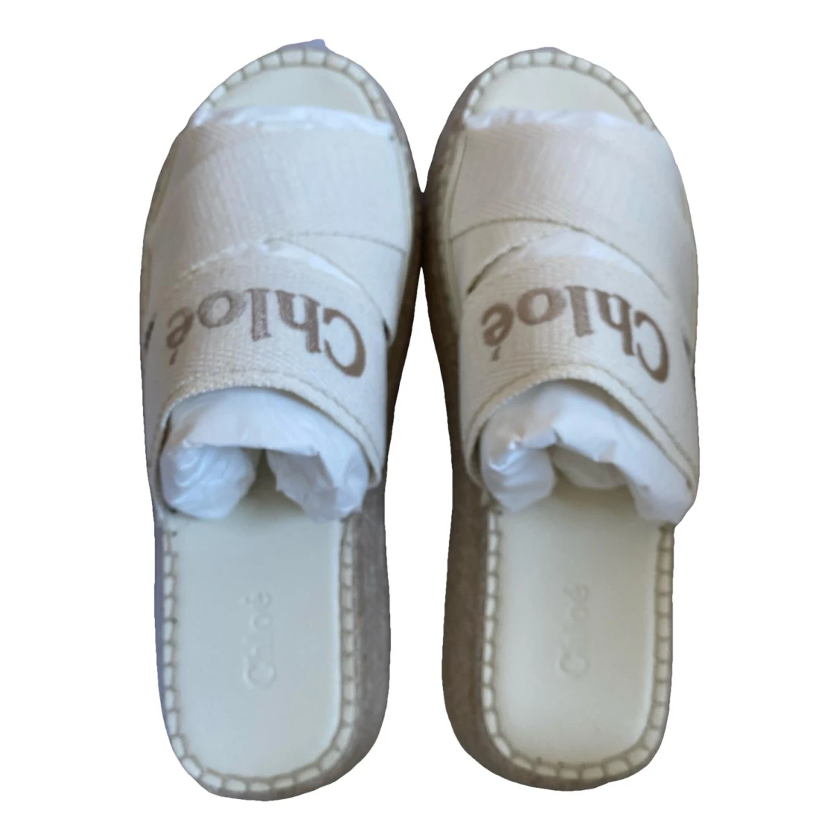 Pre-owned Chloé Mila Cloth Mules In White