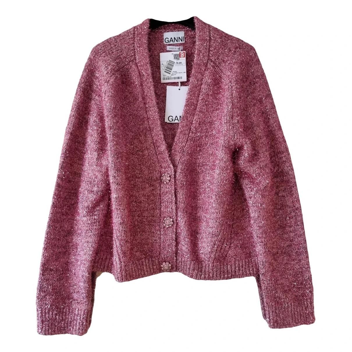 Pre-owned Ganni Cardigan In Pink