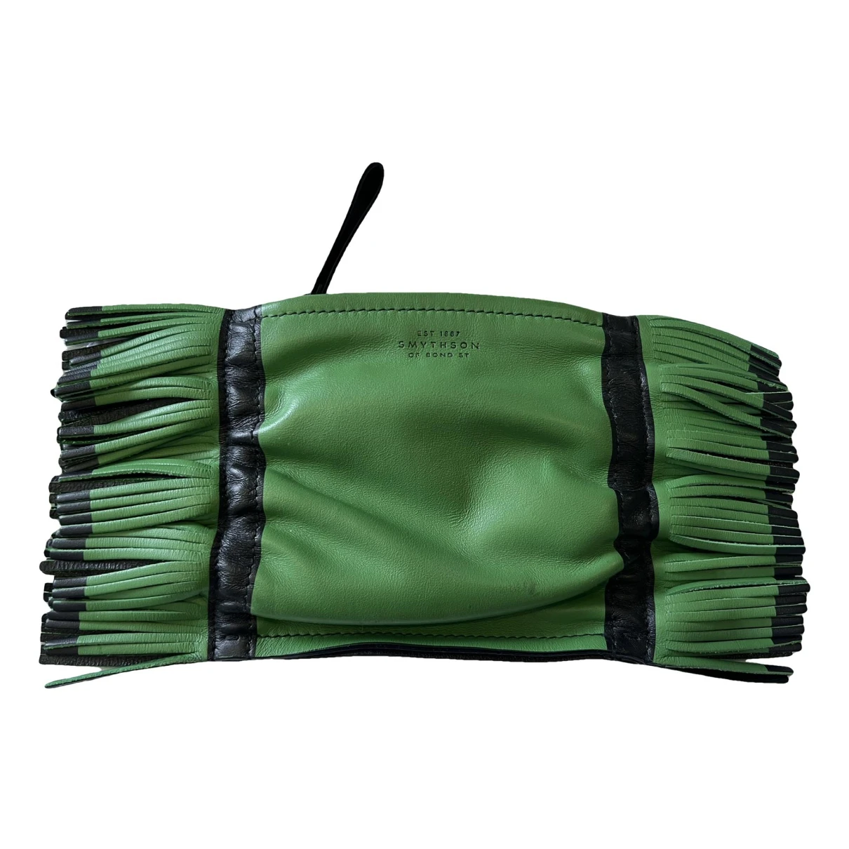 Pre-owned Smythson Leather Clutch Bag In Green