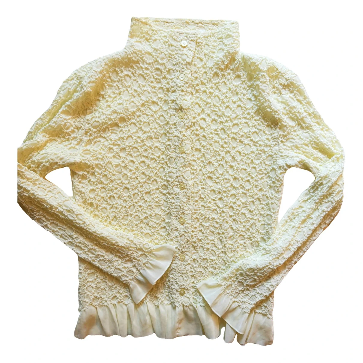Pre-owned Issey Miyake Blouse In Yellow