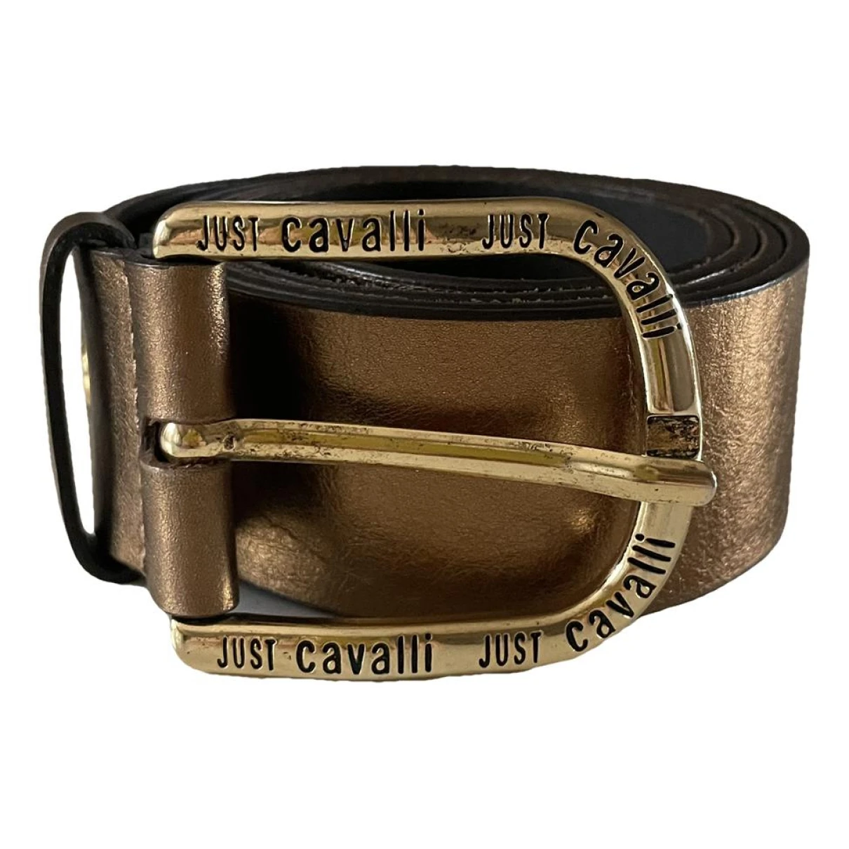 Pre-owned Just Cavalli Leather Belt In Gold