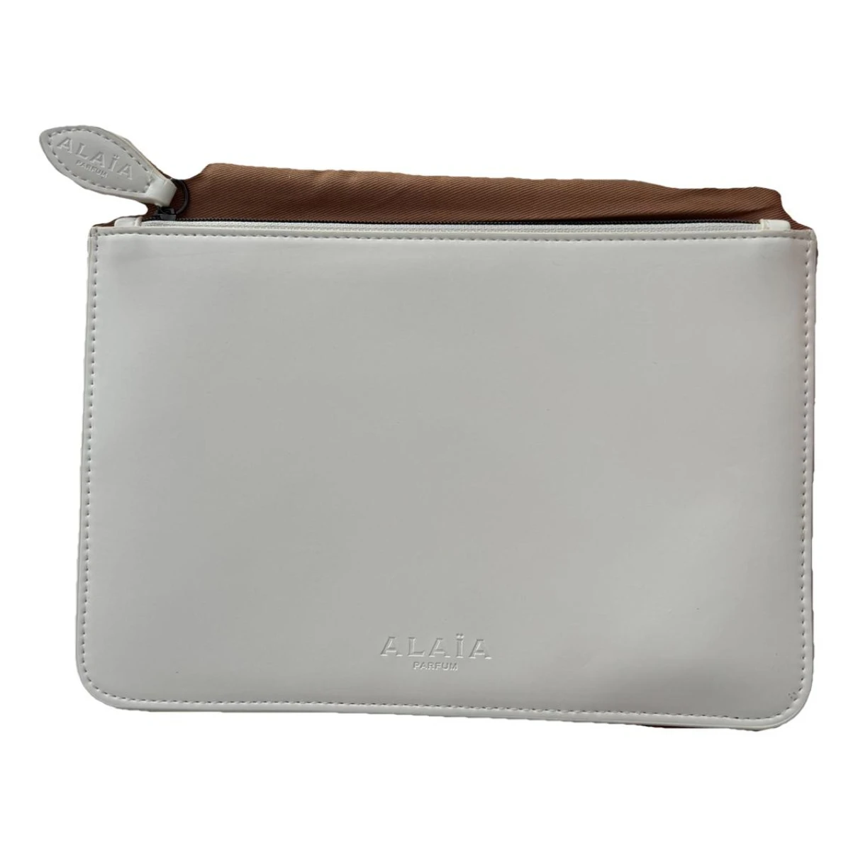 Pre-owned Alaïa Leather Clutch Bag In White