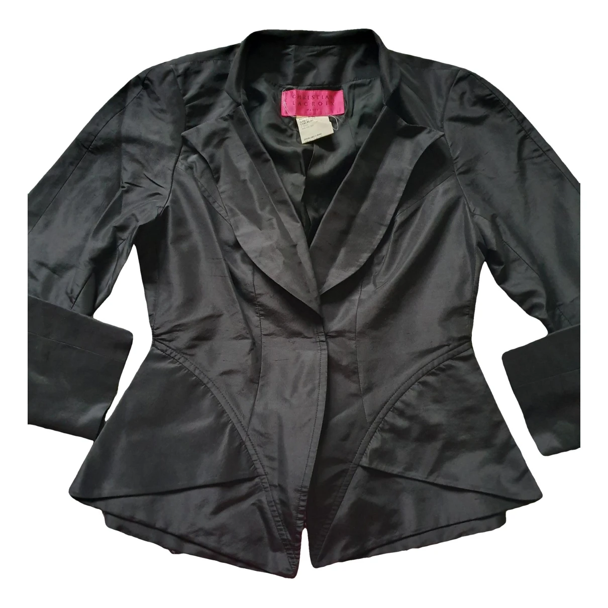 Pre-owned Christian Lacroix Silk Blazer In Black