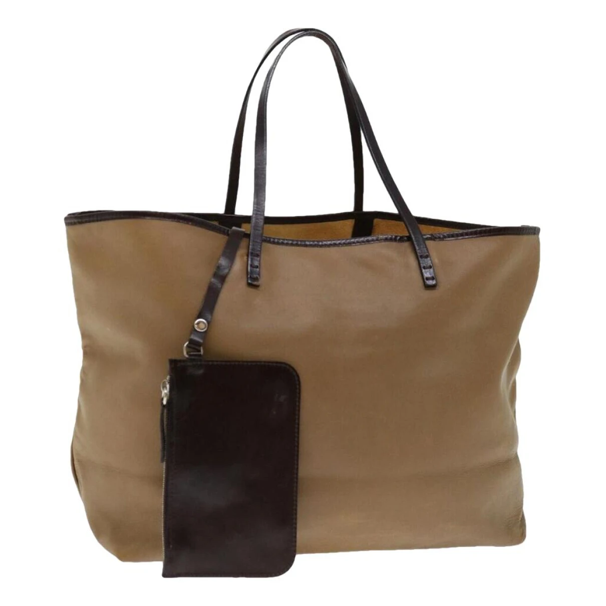 Pre-owned Fendi Leather Tote In Beige