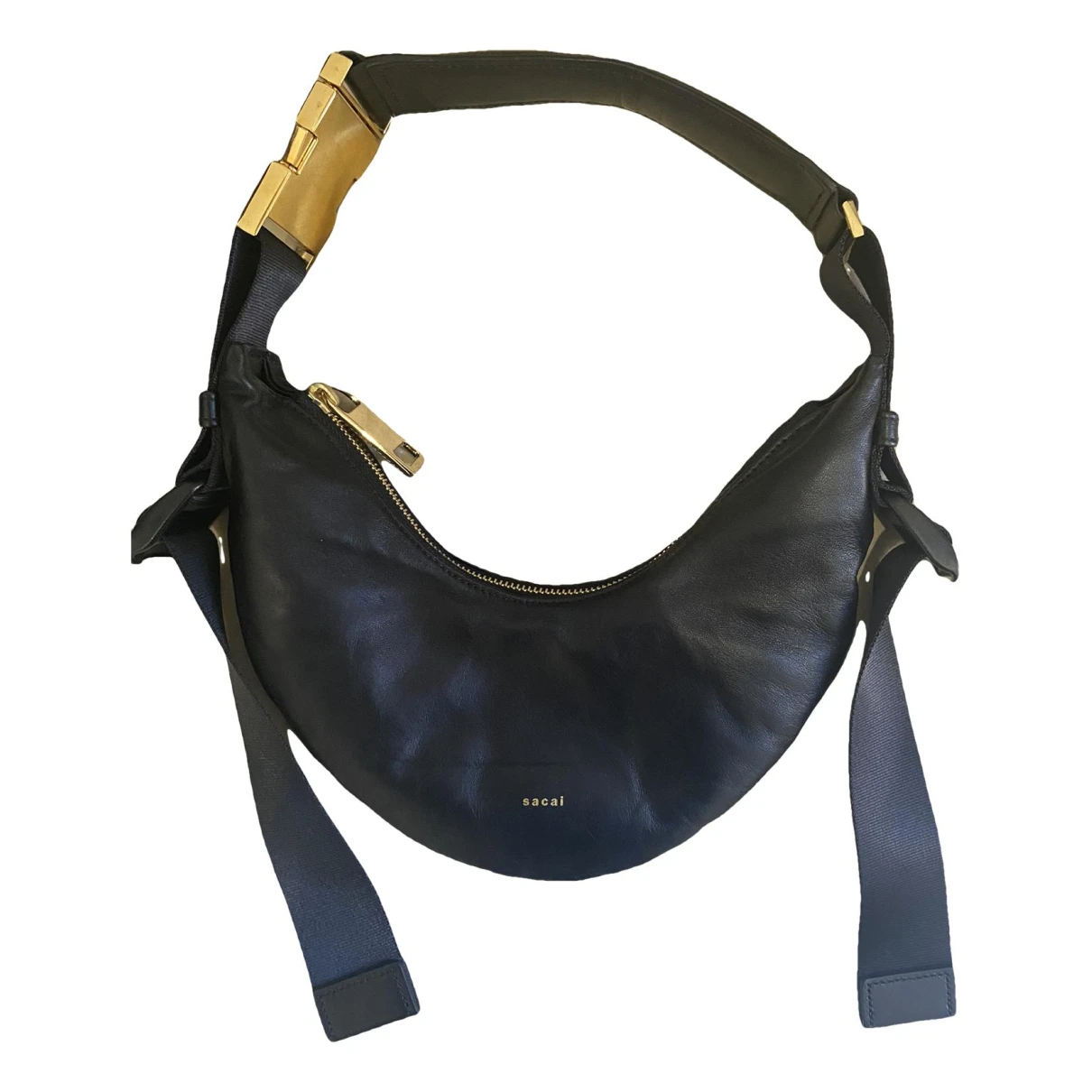 Pre-owned Sacai Leather Handbag In Black