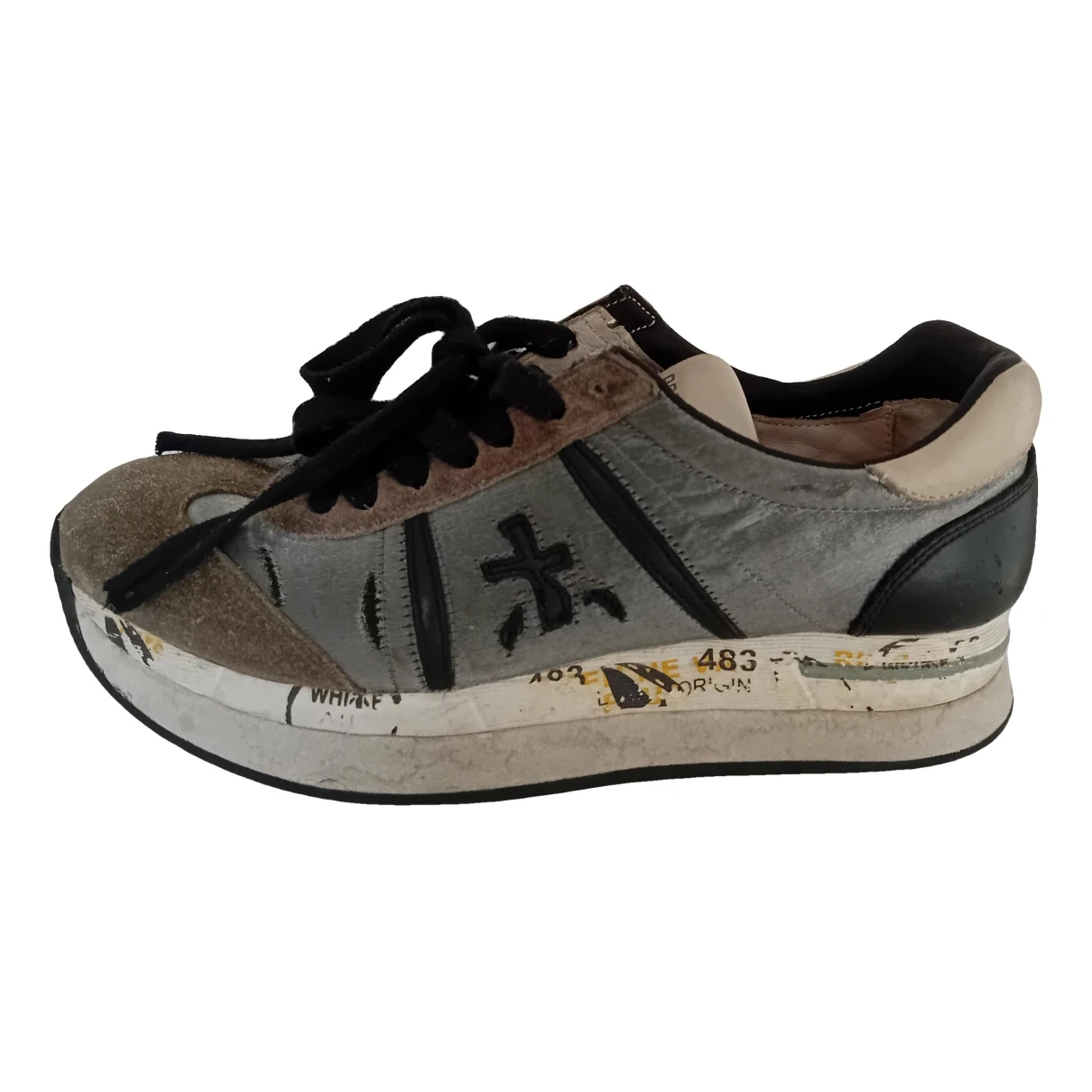 Pre-owned Premiata Leather Trainers In Anthracite