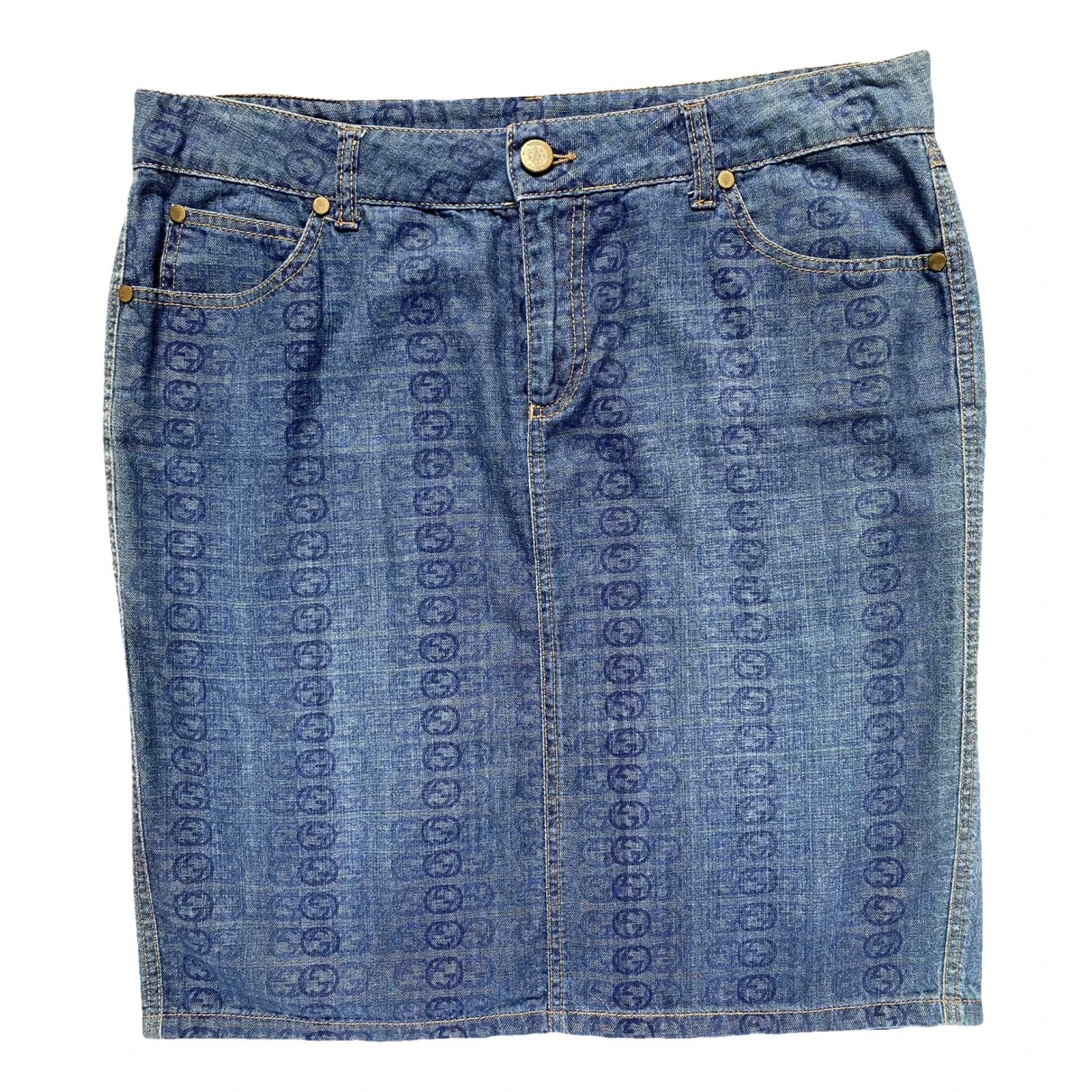 Pre-owned Gucci Mini Skirt In Blue