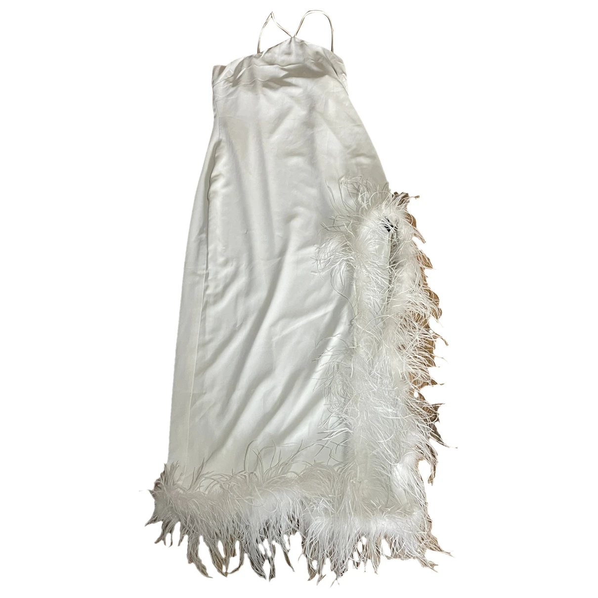 Pre-owned De La Vali Maxi Dress In White