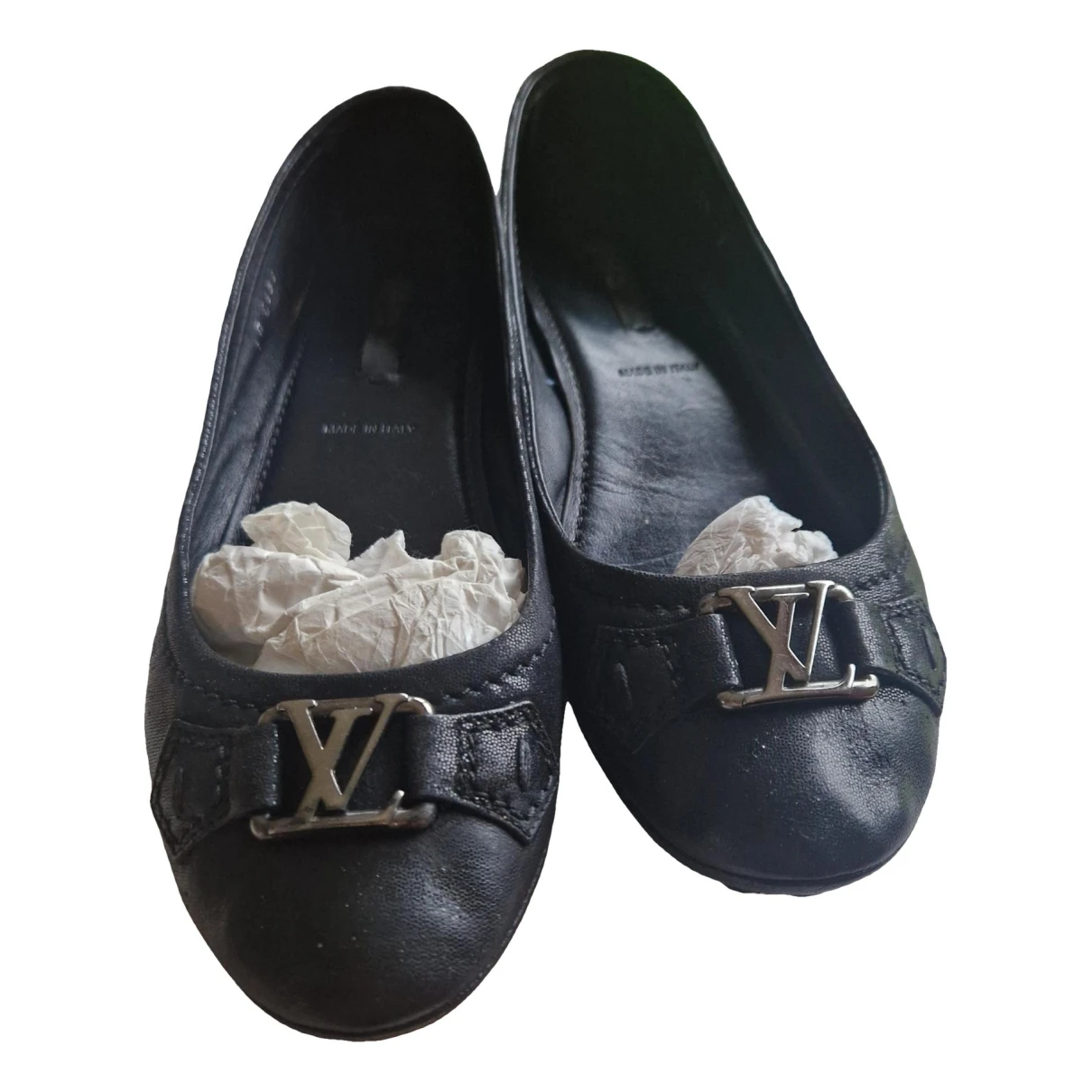 Pre-owned Louis Vuitton Dreamy Rose Leather Ballet Flats In Black