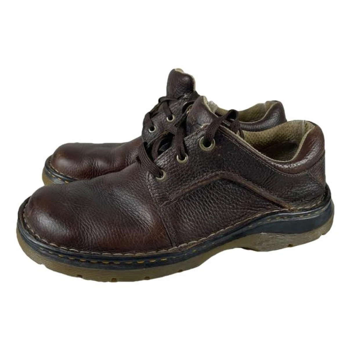 Pre-owned Dr. Martens' Leather Trainers In Brown