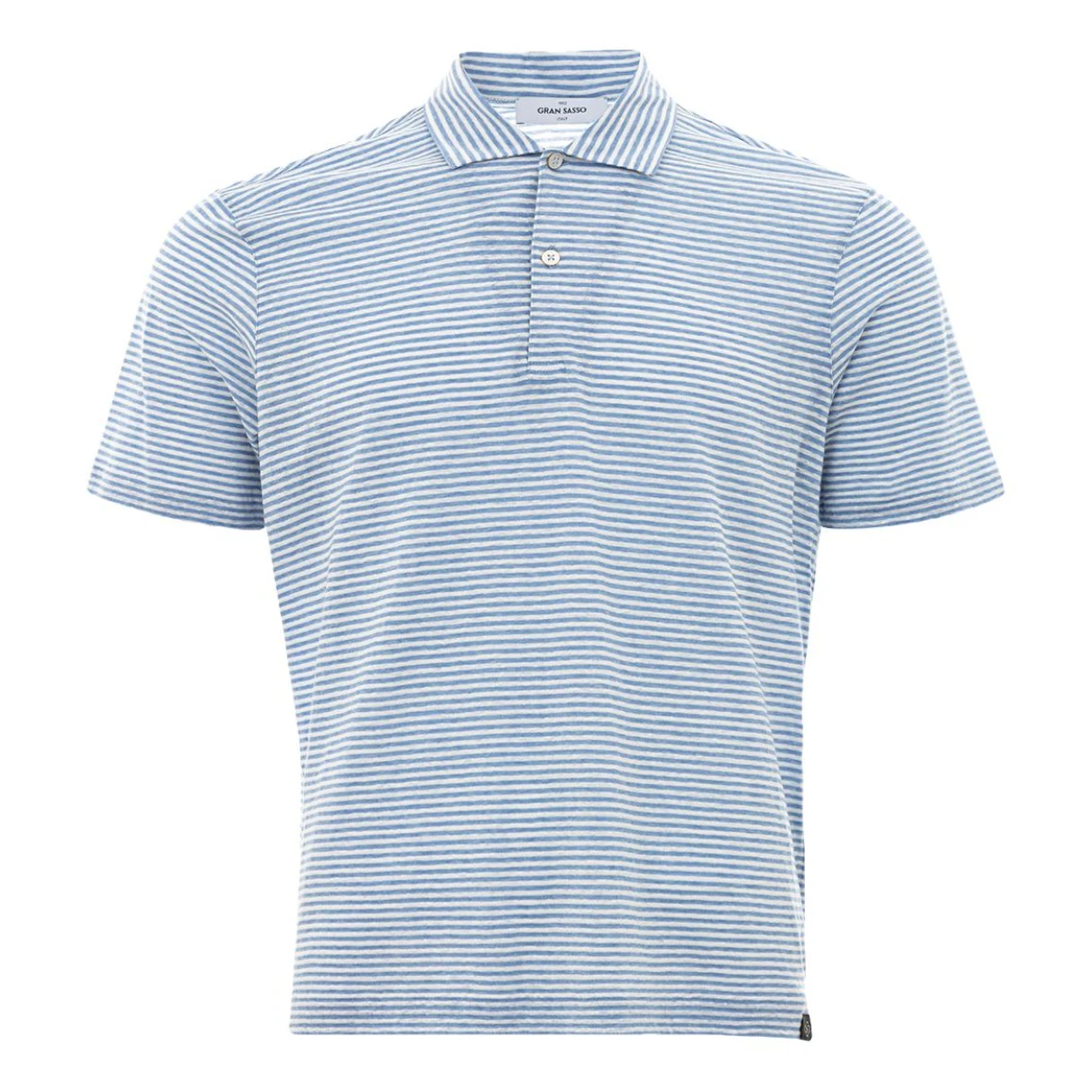 Pre-owned Gran Sasso Linen Polo Shirt In Blue