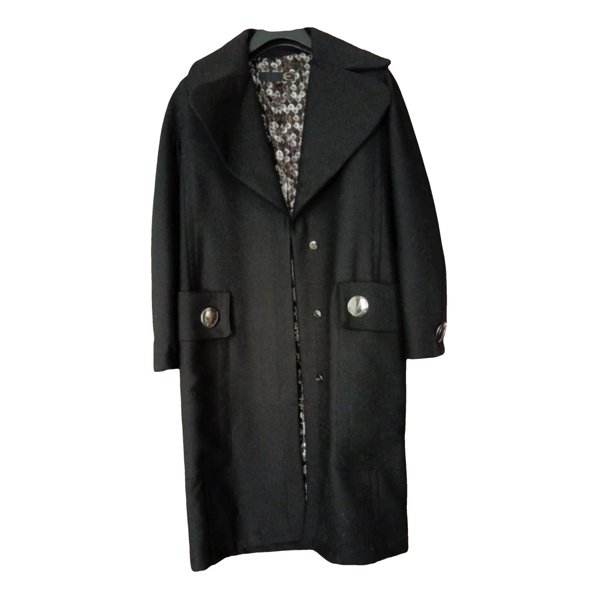 Pre-owned Just Cavalli Wool Coat In Black