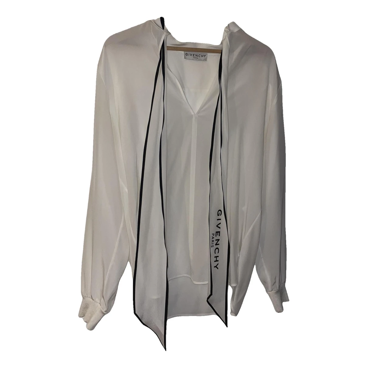 Pre-owned Givenchy Silk Blouse In Ecru
