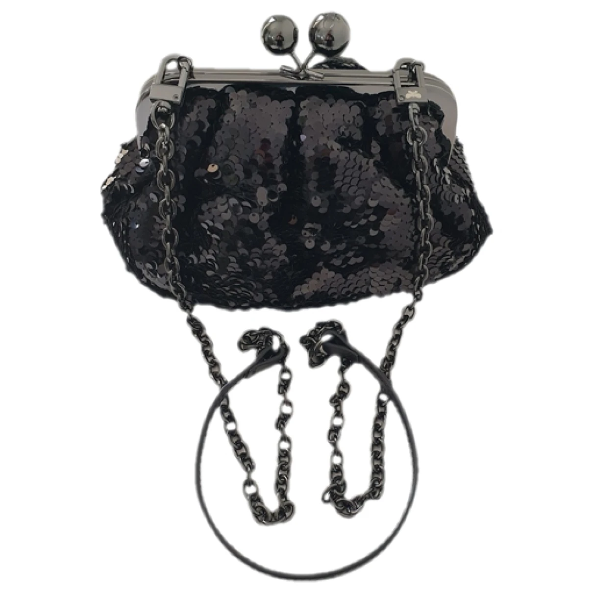 Pre-owned Max Mara Glitter Handbag In Black